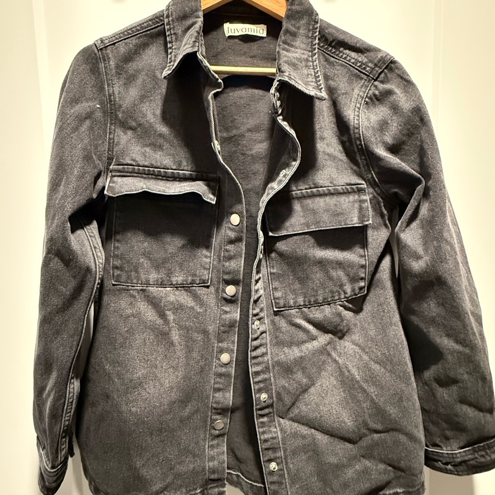 Women’s Black Denim Shirt Jacket Shacket